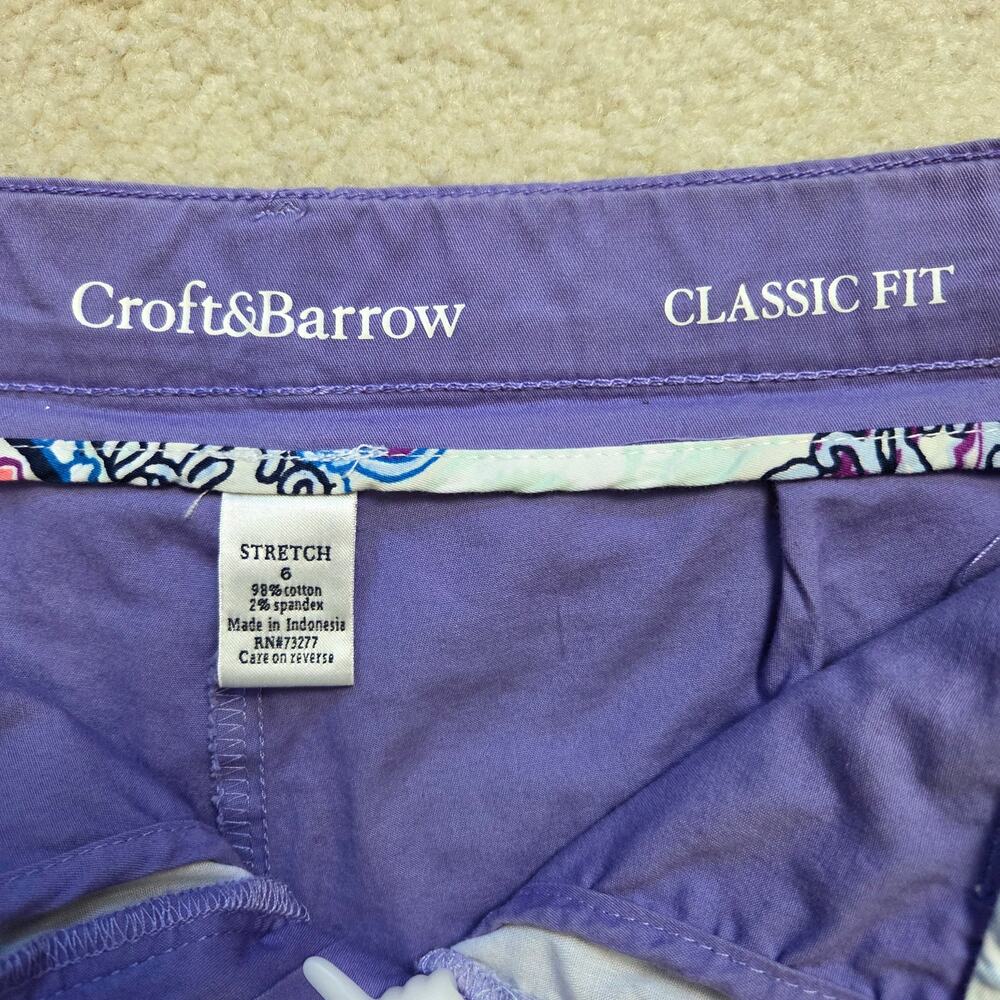 Croft & Barrow Size 6 Classic Fit Stretch Cotton Skort Skirt Flat Front Pockets - Picture 12 of 14